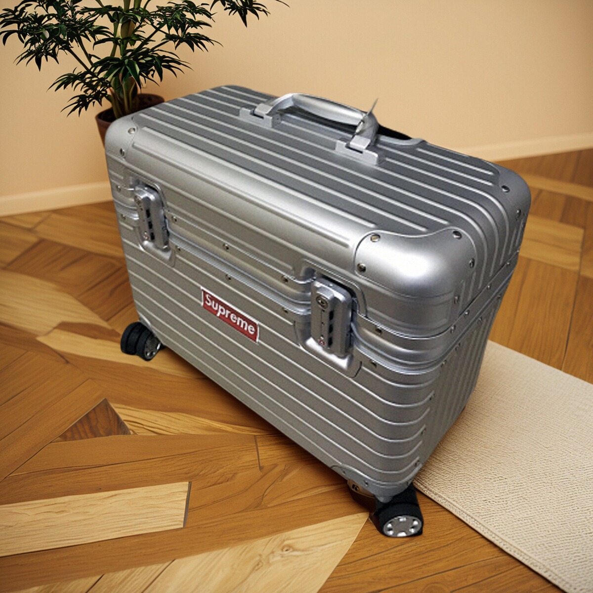 铝框上翻盖摄影拉杆箱登机箱横款