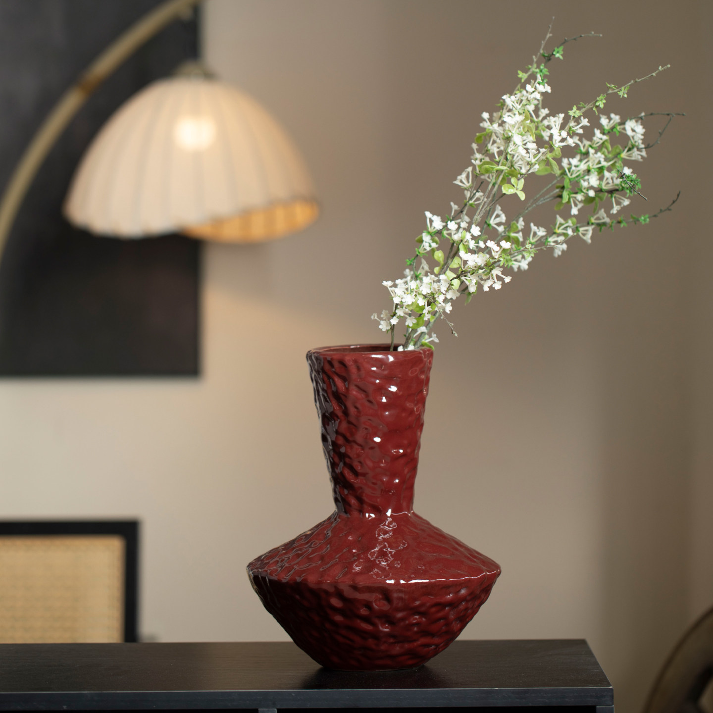 现代简约陶瓷花瓶高级感轻奢花器红色插花摆件酒店民宿客厅装饰品,家居饰品,花瓶,淘宝优惠券,粉丝福利购,淘宝优惠卷