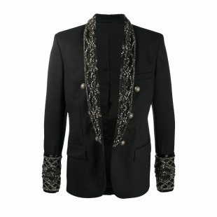 饰缝制装 ROKKI 手工装 巴尔漫法式 饰单排一粒扣西服外套