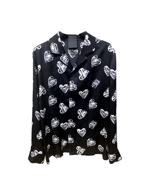 rokkihu爱心短袖欧美桑蚕丝印花