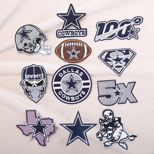 职业橄榄球球队标志布贴衣服外套球衣刺绣贴运动牛仔队装饰修补贴