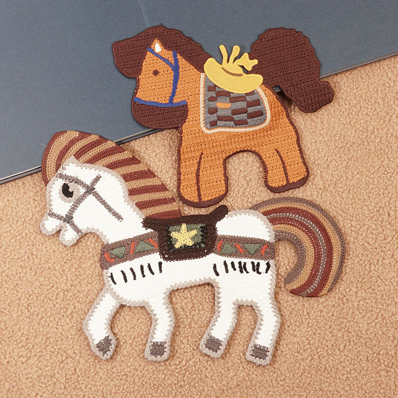 时尚马年刺绣布贴大号水溶绣花衣服补丁贴装饰贴手缝破洞修补贴布