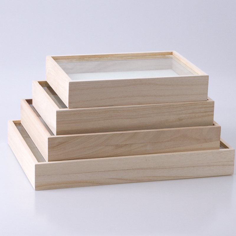 文亭印象50x40x6cm大号木质蝴蝶标本盒昆虫标本制作透明收纳盒子