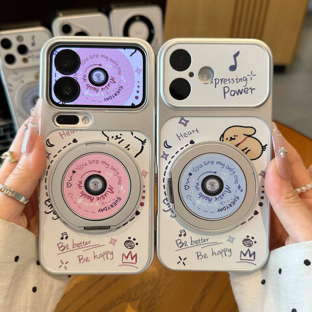 情侣CD可爱西高地小狗旋转支架适用iPhone17promax手机壳苹果16/15ins风14plusTPU13/12防摔华为oppo小米vivo