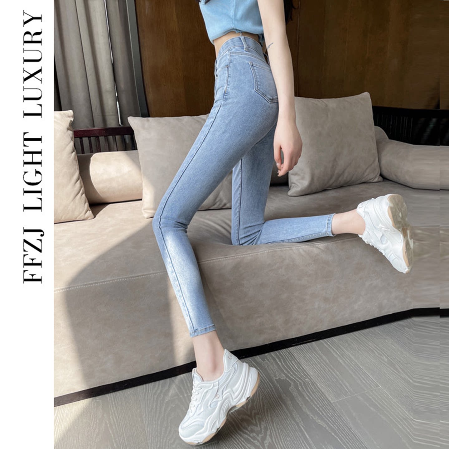 牛仔裤女2026年新款夏季薄款高腰显瘦铅笔裤浅色紧身修身小脚裤子