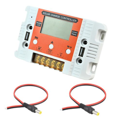 带四个DC孔太阳能控制器12V24V30A背光光伏太阳能充电控制器主机