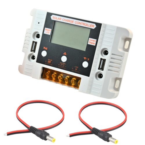 带四DC孔太阳能控制器12V24V30A背光屏光伏太阳能充电控制器主机