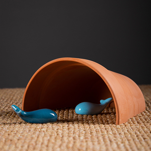 乌龟螃蟹避难所鱼缸藻类小鱼 寄居蟹安全屋