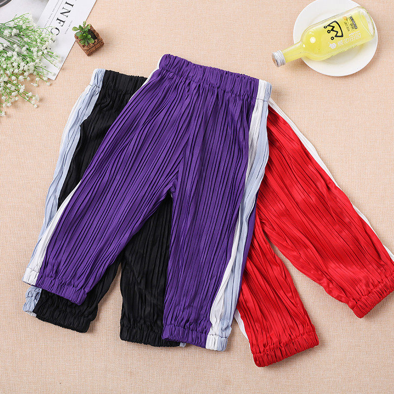 女童夏装2022百褶灯笼裤宽松哈伦裤防蚊裤儿童萝卜裤休闲裤子女潮