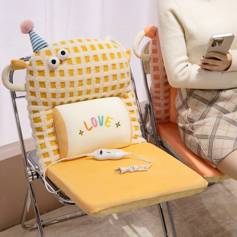 插电加热坐垫靠背一体椅子暖屁垫