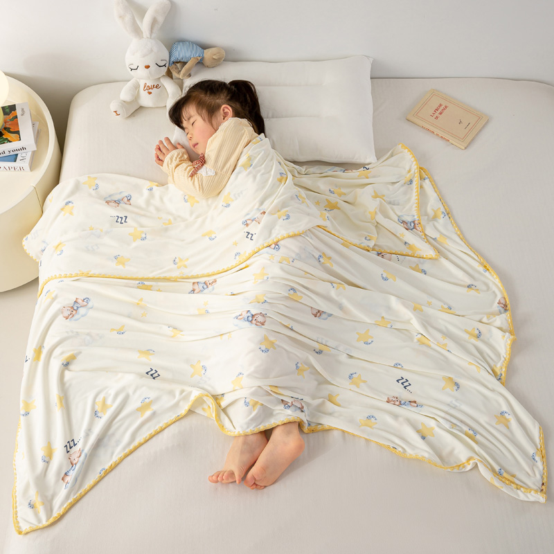 A类儿童凉感针织豆豆绒双层盖毯