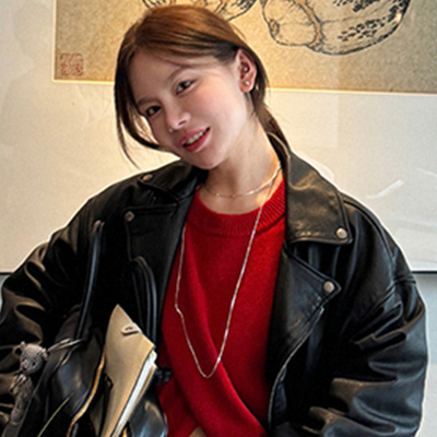 吾小历项链长款双层叠戴蛇骨链