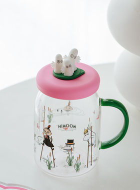 姆明moomin耐热玻璃吸管杯随身杯