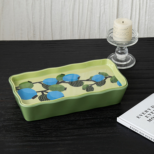 Zicco早餐盘法式收纳盘子平盘水果盘长碗零食碗防摔耐磨耐热餐具