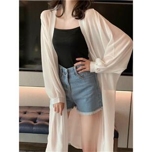 春夏季新款长衣女年雪纺衬衫2026宽松防晒配中长薄纱披肩外套裙子
