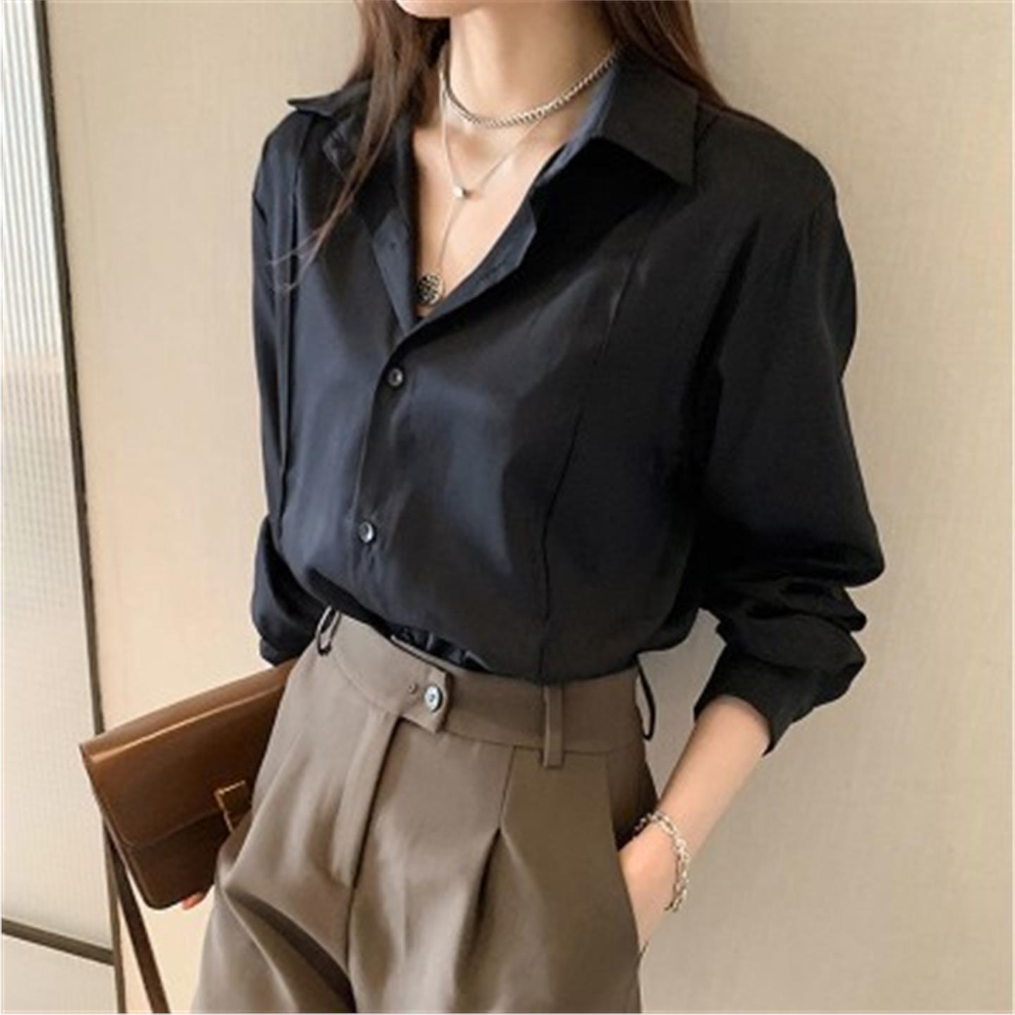 春夏季新款女搭外套长袖感小众轻熟韩范百衬衫穿设计打底叠上衣白