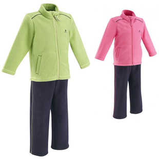 迪卡侬Domyos婴幼儿童宝宝男孩女孩健身运动套装抓绒衣绒裤秋装