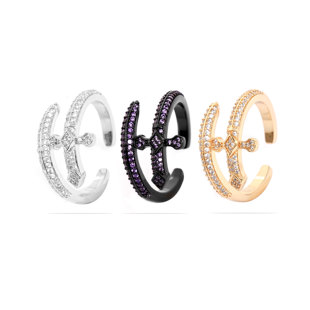 正品WIC 21SS正义之剑满钻指环锆石开口戒指男女同款