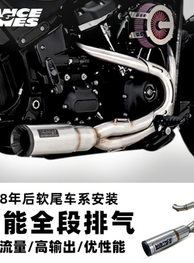 适用于哈雷18年后街霸路威ST肥霸肥仔突破者改装二出一全段DS排气