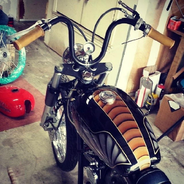 美国产tcbros哈雷883 x48 1200改装chopper风格u型车把9.5英寸高