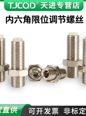 无杆滑台气缸调程定位螺钉限位调节缓冲器止动螺丝M5M8M10M12M14