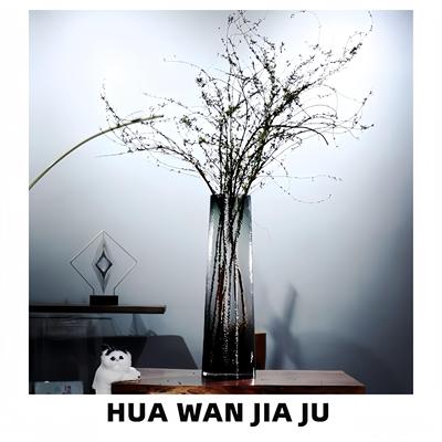 50CMT筒烟灰花瓶 | 加厚水晶玻璃锤纹工艺落地雪柳龙柳落地桌面