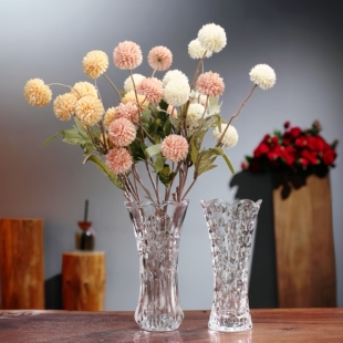 水晶玻璃小花瓶水养鲜切花玫瑰绿萝餐桌客厅多功能高级感摆件