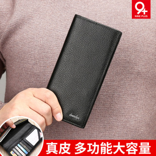 钱包男士时尚刻字跨境新款真牛皮长短折叠大容量女软皮夹卡包一体