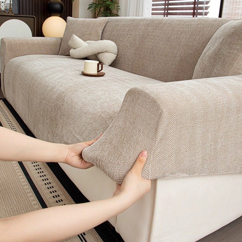 雪尼尔2025新款全包万能套四季通用沙发套罩防猫抓直排沙发保护罩