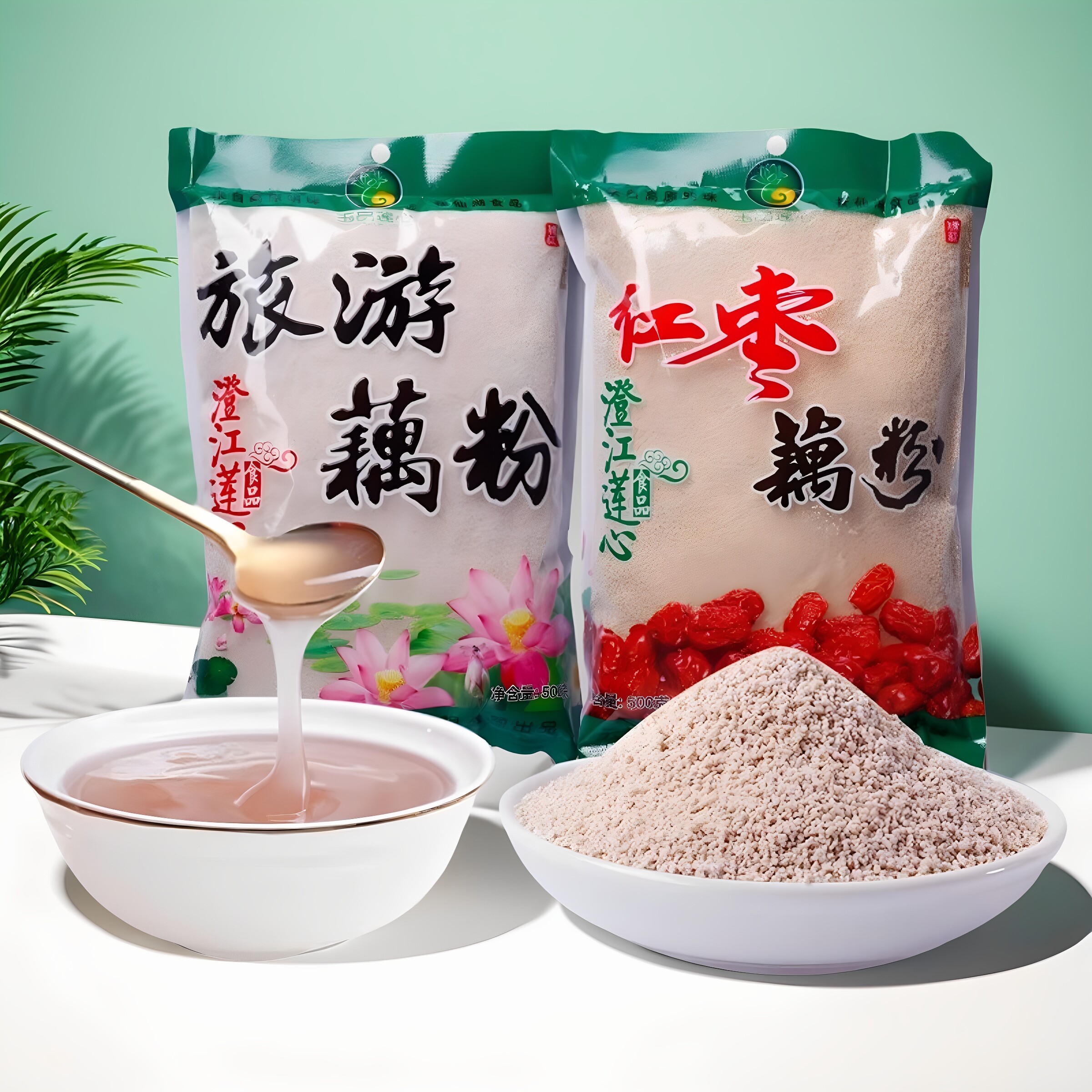 玉品莲心澄江藕粉红枣藕粉代餐