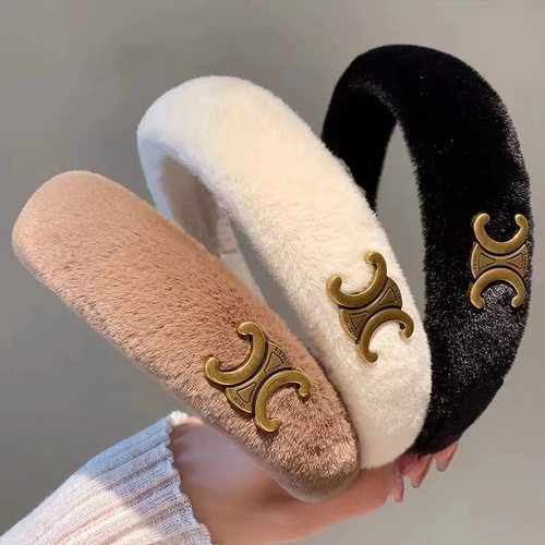 26度晚风 凯旋门丝绒发箍小香风发夹复古高级高颅顶黑色发卡