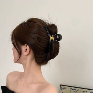 26度晚风法式凯旋门高级感抓夹大号发量多女盘发鲨鱼夹后脑勺头饰