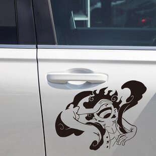 太阳神尼卡路飞贴纸个性 饰贴画 海贼王路飞五档觉醒尼卡形态汽车装