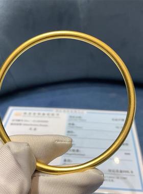 仿黄金古法沙金手镯素圈结婚镯子