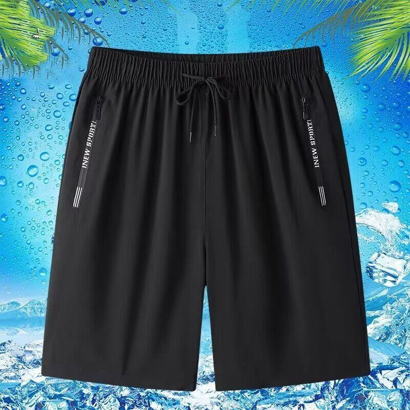 裤子男新款夏季冰丝薄款休闲裤男士宽松运动短裤速干五分中裤大码