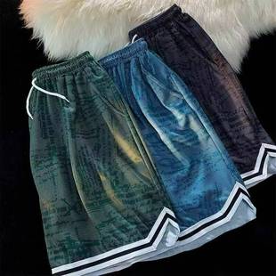 薄款 大码 冰丝短裤 ins潮牌速干休闲百搭潮流宽松五分中裤 男士 夏季