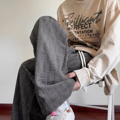 加绒直筒灯芯绒裤子男款秋冬2025新款大码卫裤宽松阔腿运动休闲裤