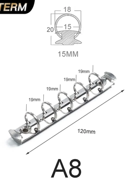 A8/ M5尺寸金属活页夹5孔活页手帐替换环迷你金属环