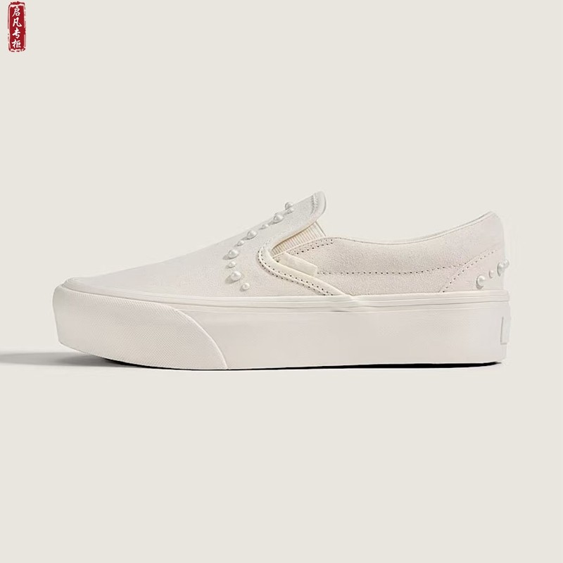 Vans Slip on松糕厚底珍珠一脚蹬增高男女鞋休闲板鞋VN000EA9CCZ