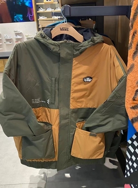 冬季VANS范斯男子休闲运动保暖连帽薄棉夹克外套VN0A7YJ7KCZ/7BLK