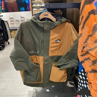 冬季 7BLK VANS范斯男子休闲运动保暖连帽薄棉夹克外套VN0A7YJ7KCZ