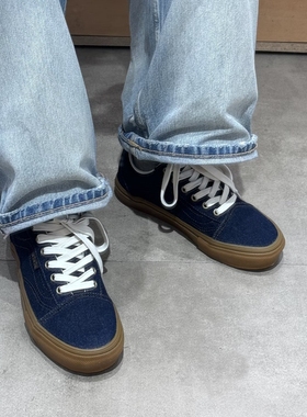 VANS Skate Old Skool丹宁牛仔蓝色低帮男女鞋滑板鞋VN000EDNBJB
