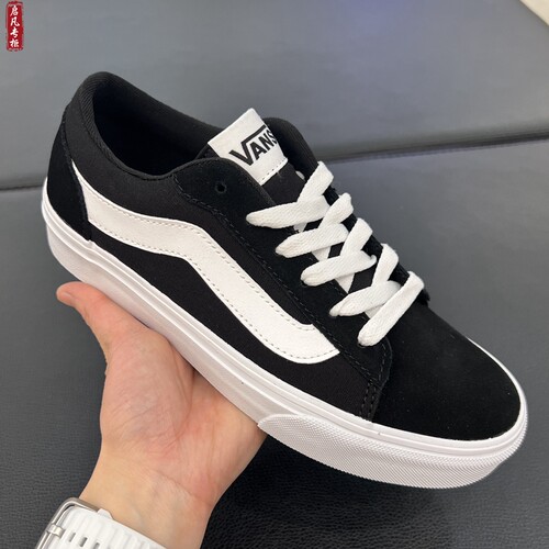 VANS范斯经典黑白色低帮女鞋