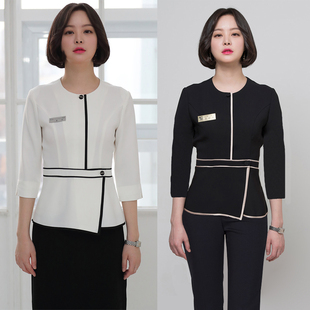 韩式SPA美容院美容师工服纹绣美甲技师服套装 整形医院前台工作服
