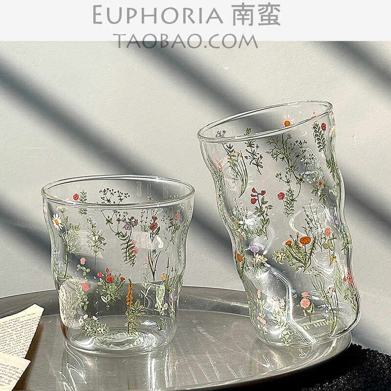 EUPHORIA复古小清新玻璃杯