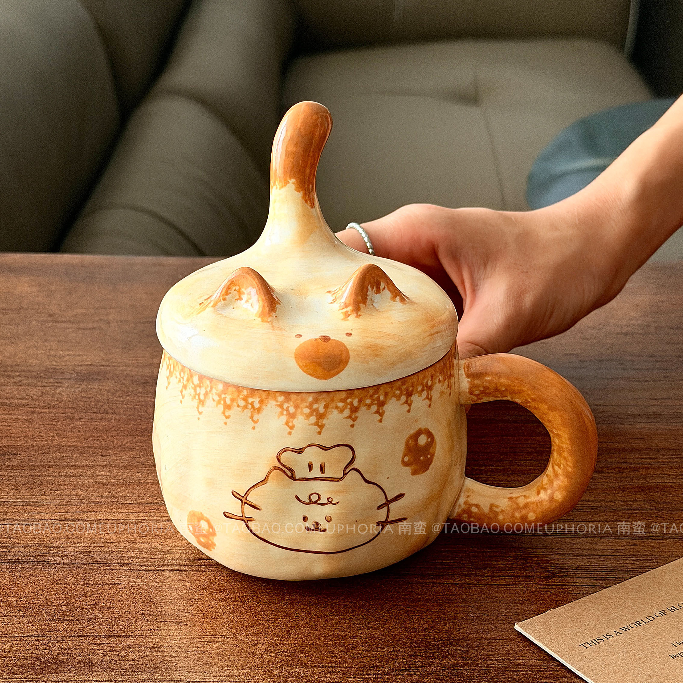 复古可爱厨房猫咪马克杯咖啡杯子