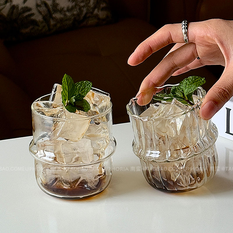 复古创意星球竖纹透明玻璃杯水杯