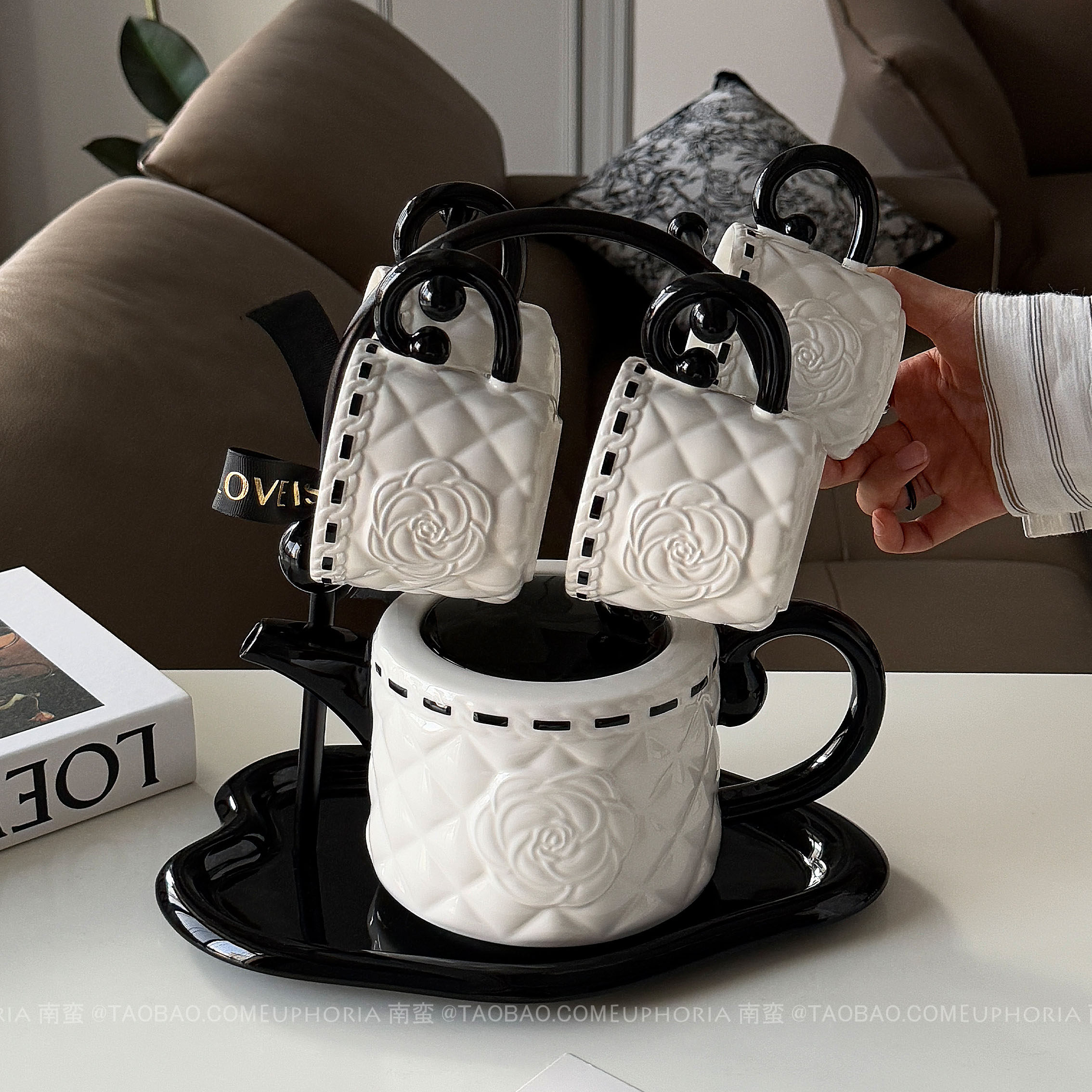 法式小香风陶瓷水具套装家用水杯轻奢高级感下午茶杯乔迁新居礼物