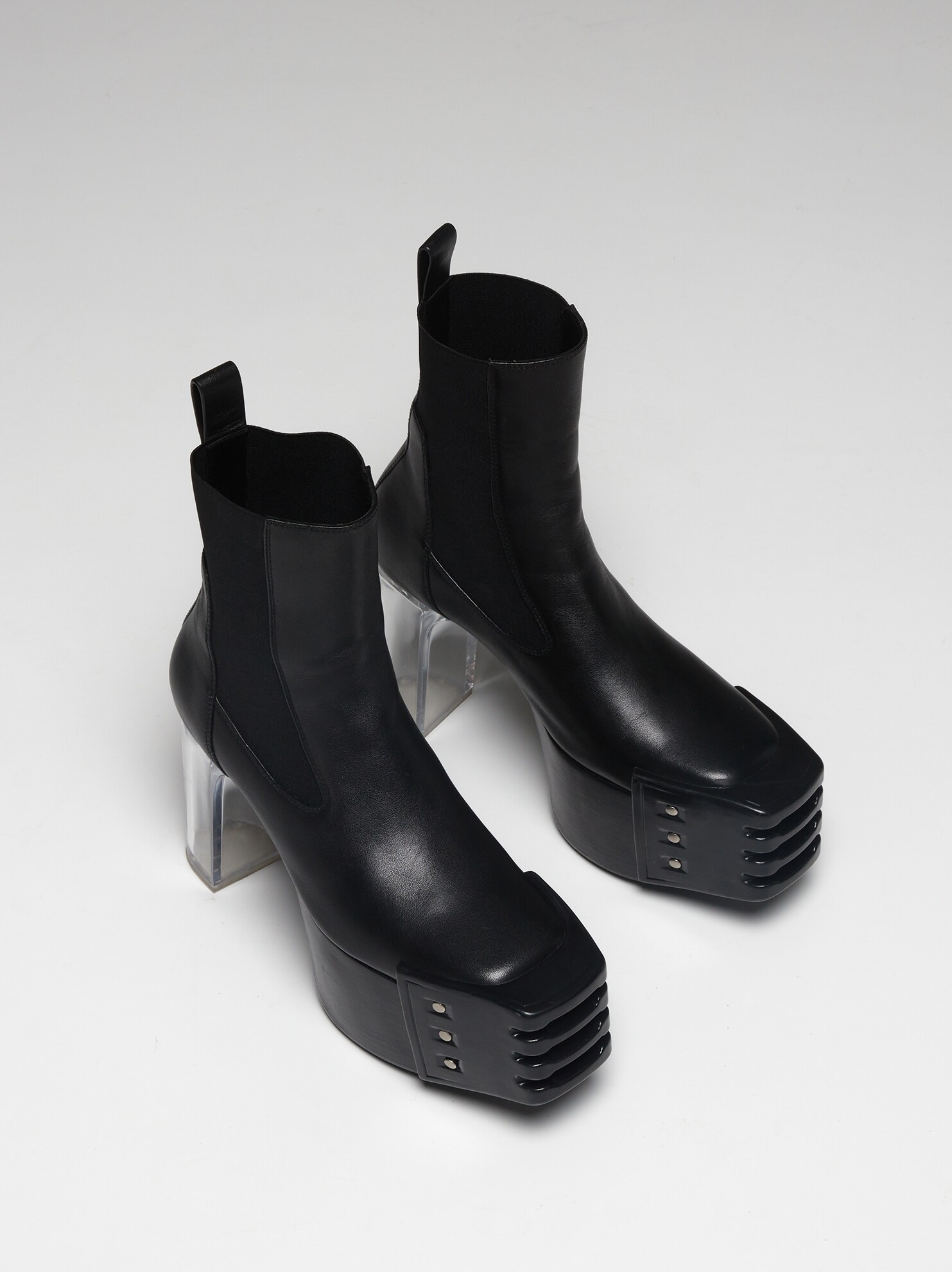thumbnail for -TTULF- Kiss BOOTS all-leather platform sole heightened metal insert crystal heel men's heels