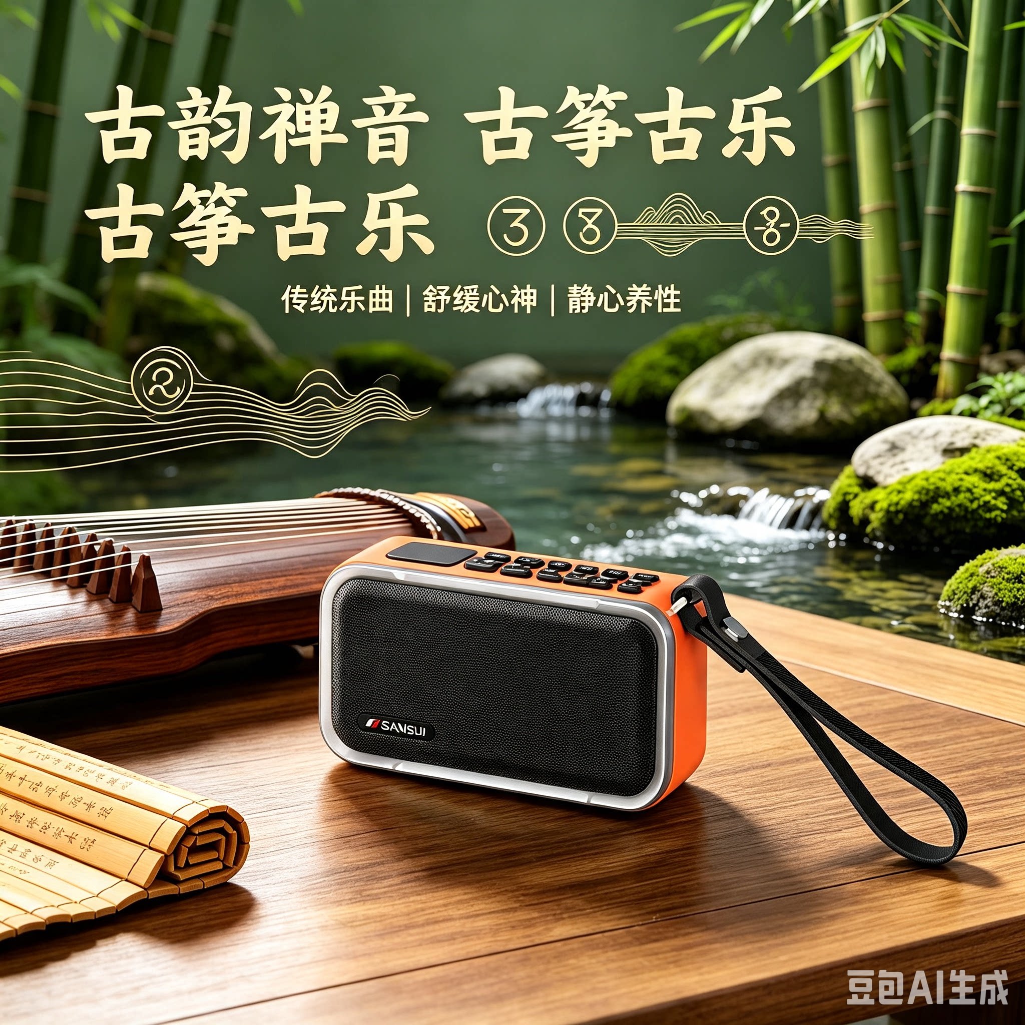 老人五音疗愈音乐播放器安神助眠家用养生舒缓身心便携太极小音响